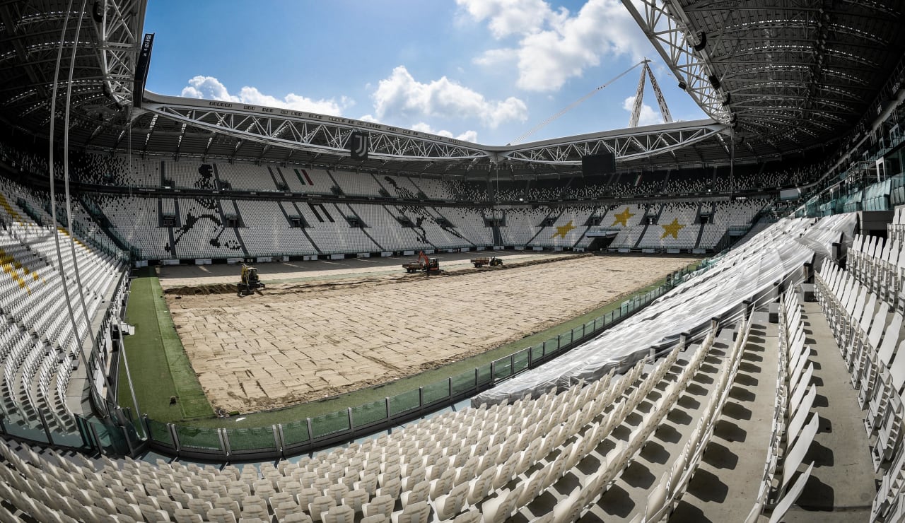 Allianz Stadium Undergoes Work For A New Field Juventus