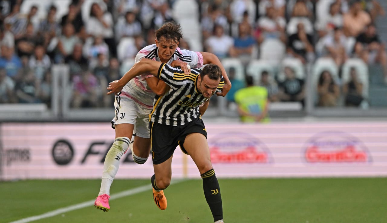 Turin, Italy. 09th Aug, 2023. Manuel Locatelli of Juventus during the  pre-season test match between Juventus Fc and Juventus NextGen U23 on 09  August 2023 at Juventus Stadium, Turin, taly. Photo Nderim