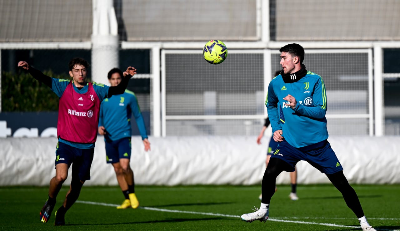 Dusan Vlahovic in allenamento al JTC