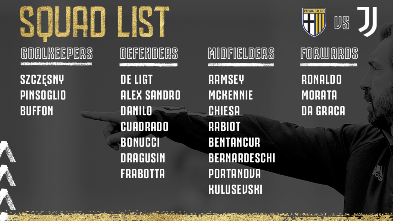 لیست بازیکنان برای بازی با پارما