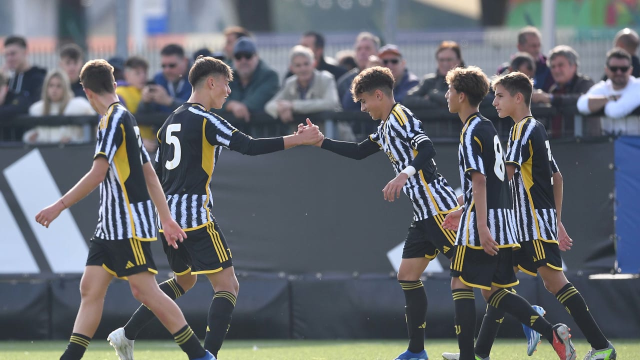 L'esultanza dell'Under 15 maschile durante il Derby della Mole