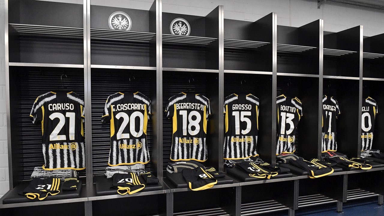 Juventus Women dressing room versus Eintracht Frankfurt