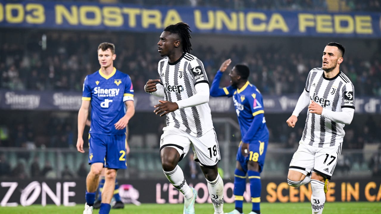 Moise Kean contro il Verona