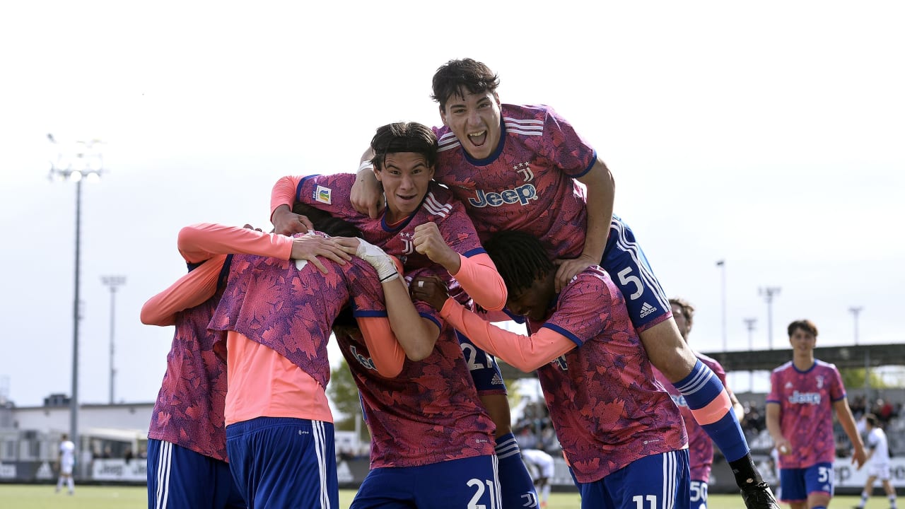 L'esultanza della Juventus Under 19 durante il match contro il Cesena