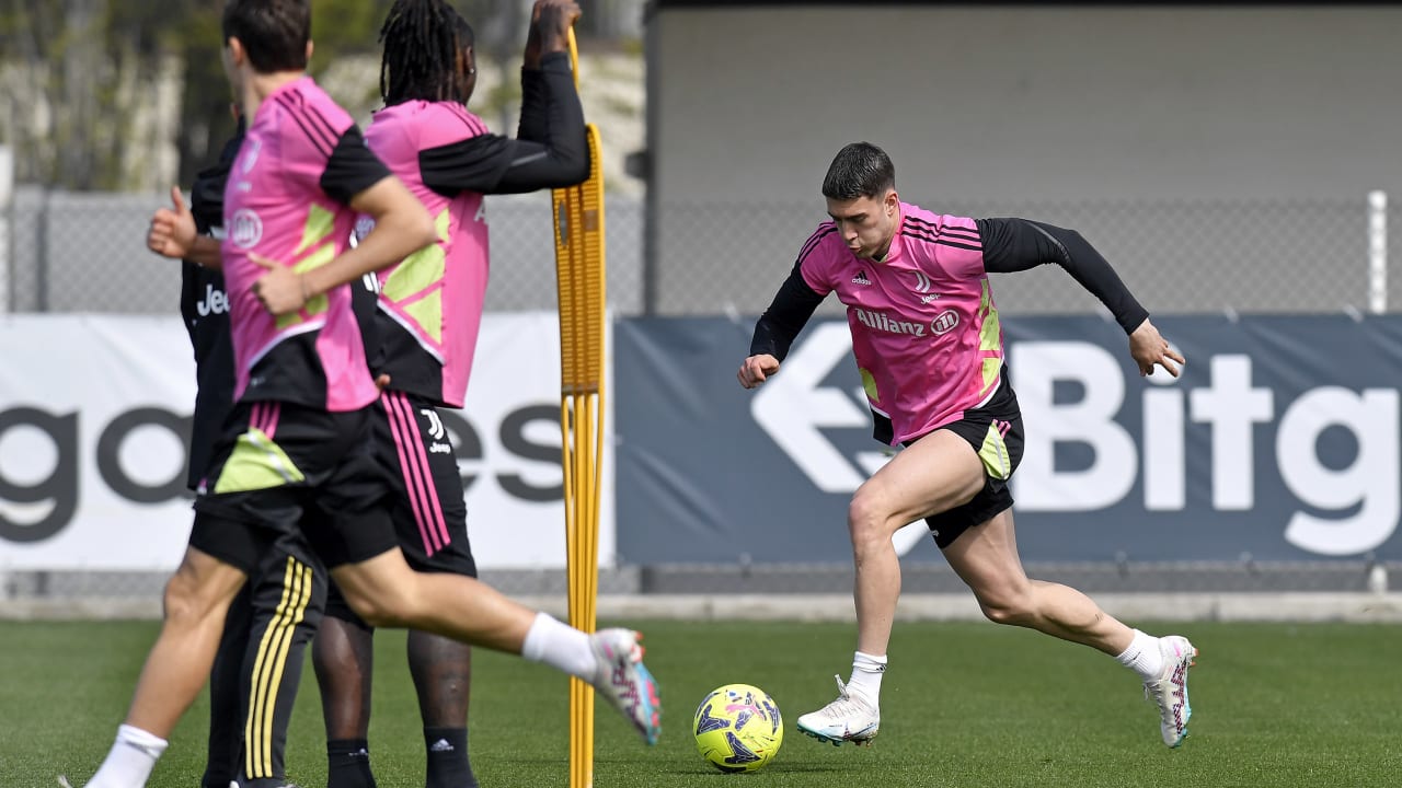 Dušan Vlahović in allenamento