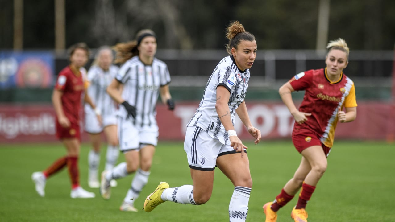 Arianna Caruso in azione durante Roma - Juventus