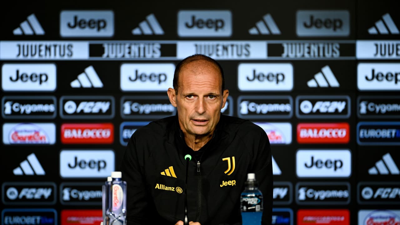 Massimiliano Allegri in conferenza stampa all'Allianz Stadium