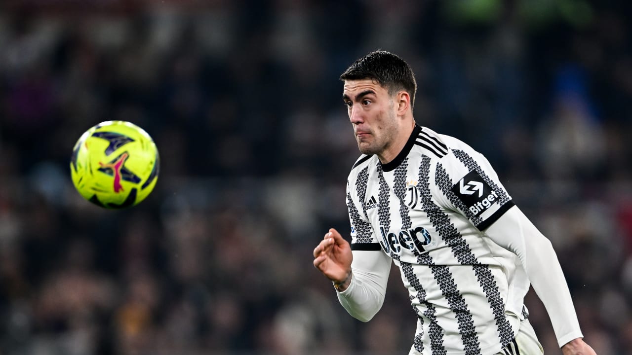Dušan Vlahović durante Roma - Juventus