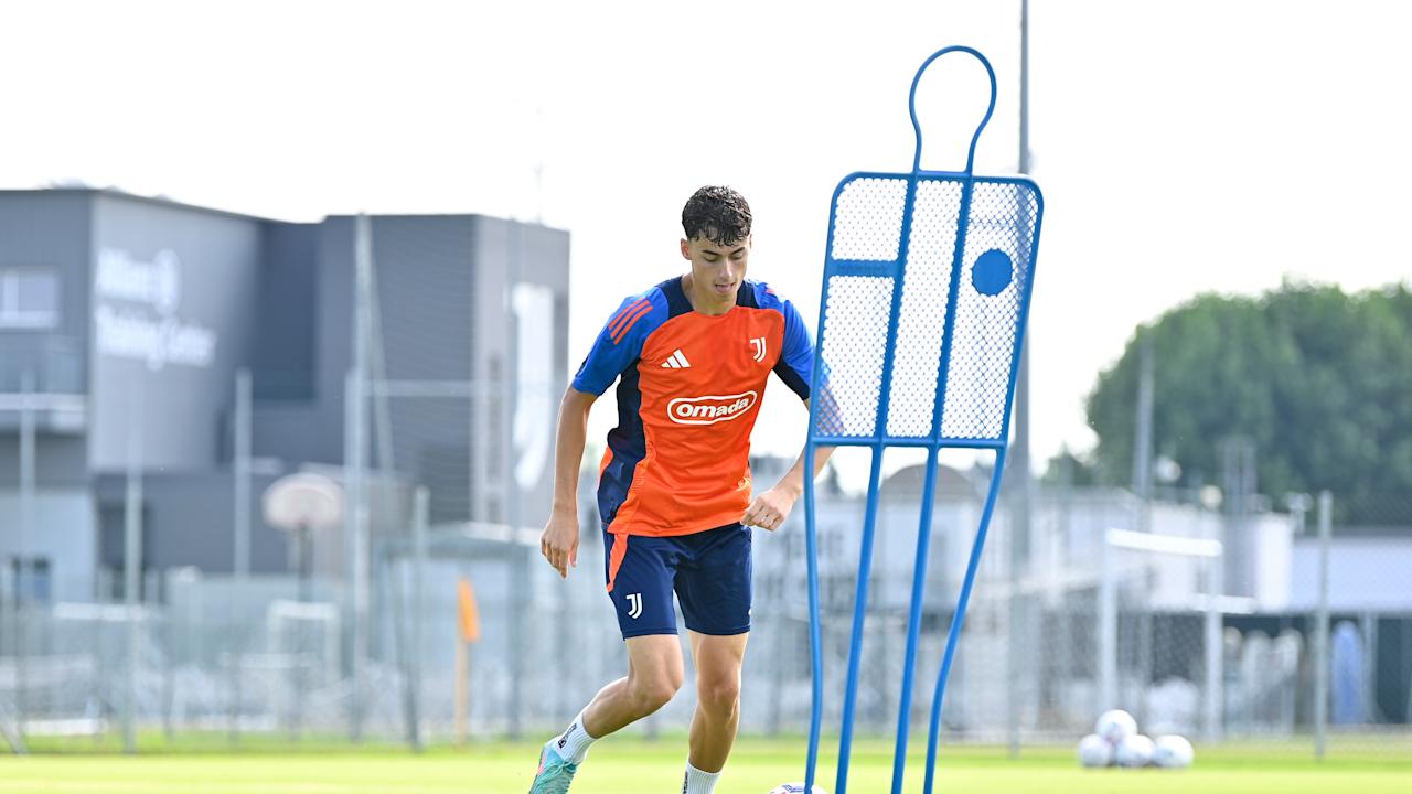 Alessandro Bassino in allenamento all'Allianz Training Center di Vinovo