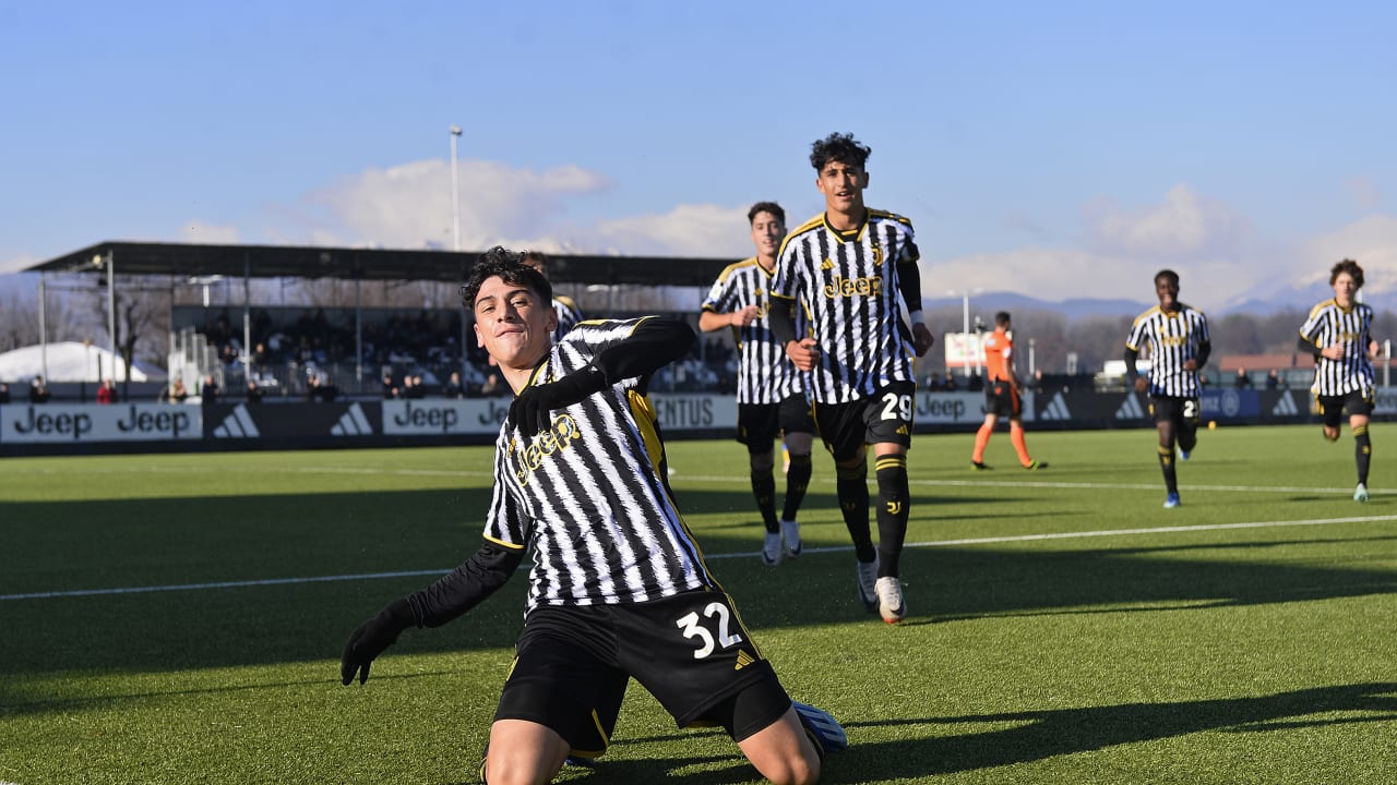 L'esultanza di Diego Pugno contro il Frosinone Primavera