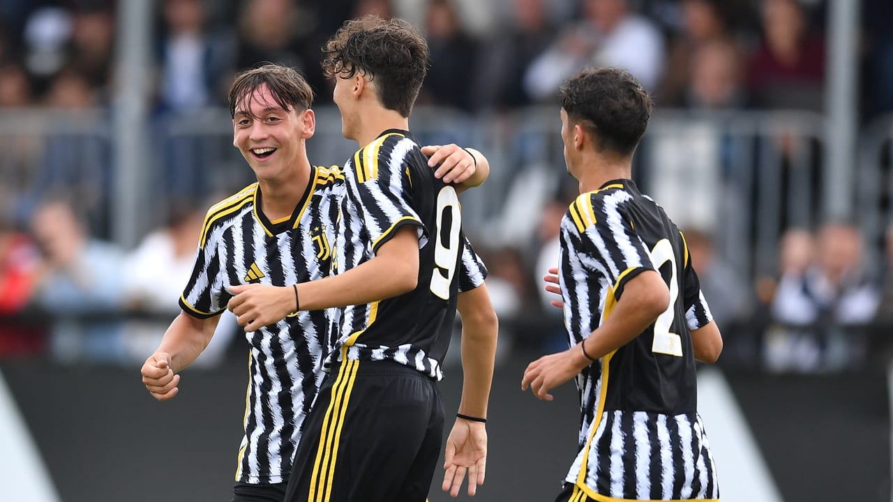 L'esultanza dell'Under 16 nel match del 22 ottobre 2023 contro il Torino