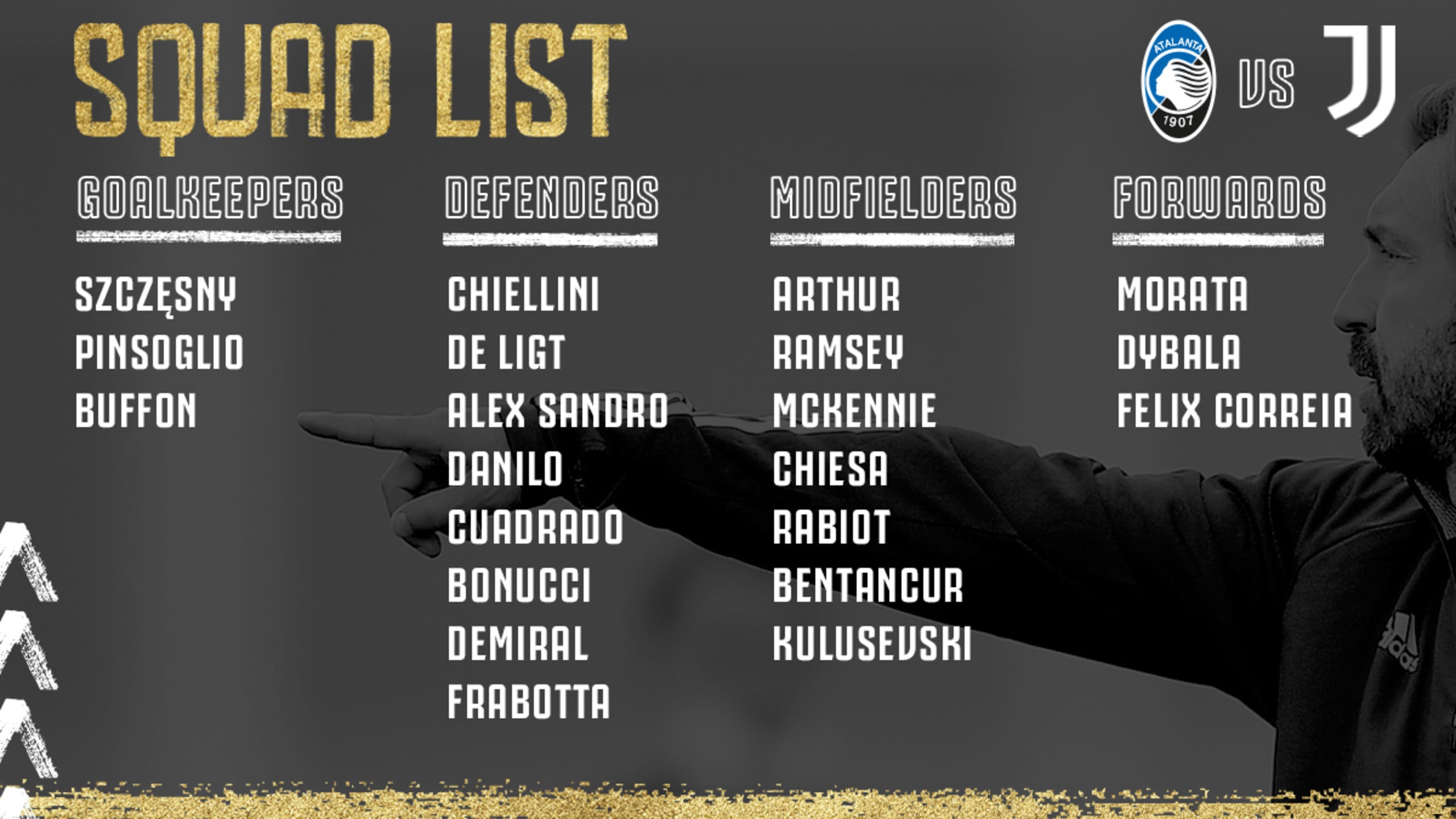 لیست بازیکنان تیم برای جدال با آتلانتا