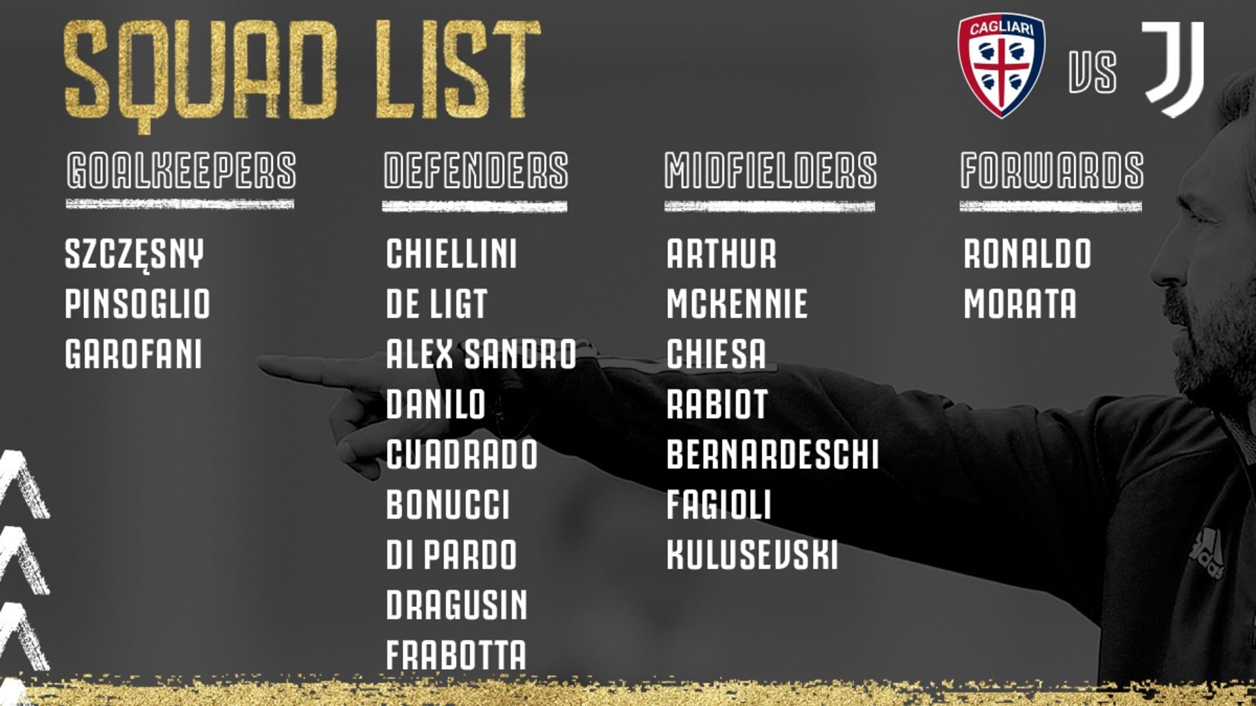 لیست بازیکنان دعوت شده برای بازی با کالیاری