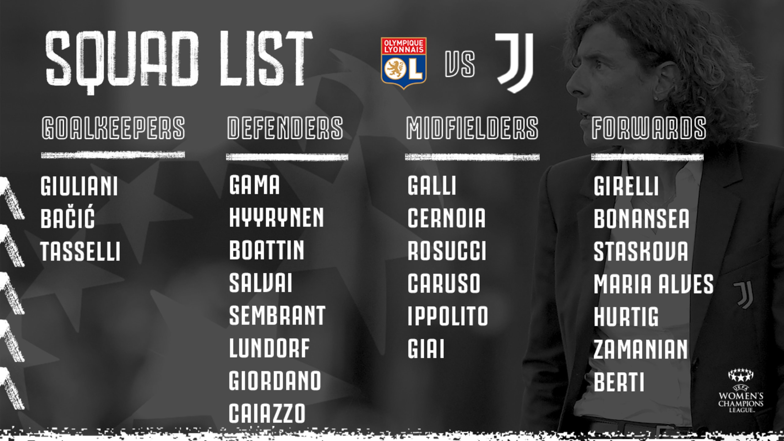 لیست بازیکنان برای بازی با تیم بانوان لیون