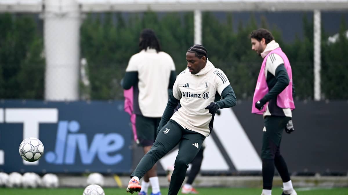 L'allenamento della Juventus verso il Benfica