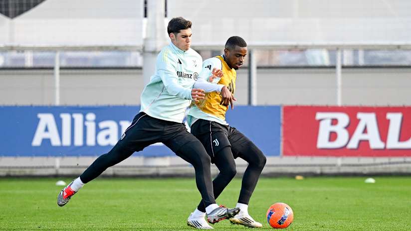 Juventus training ahead of the Roma clash