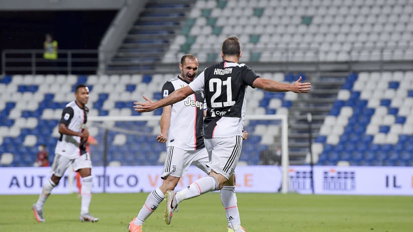 Sassuolo-Juve 2020 Higuain Chiellini