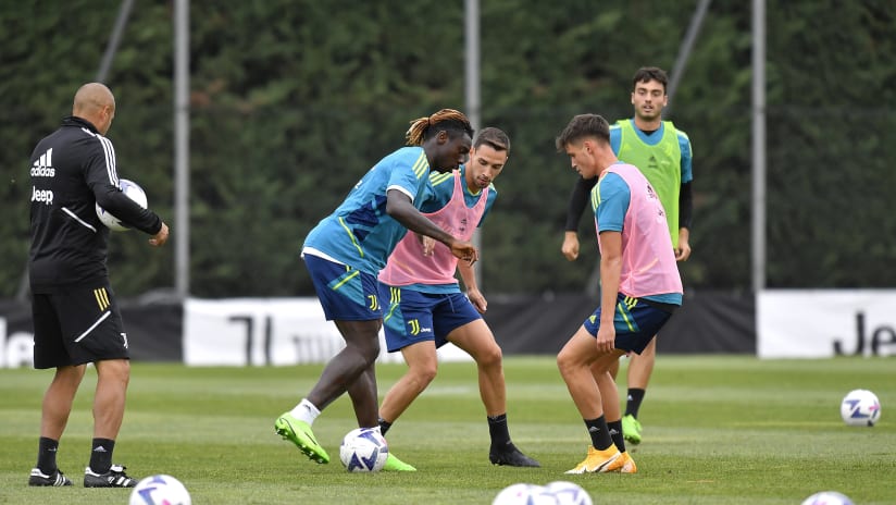 Training at Vinovo with Juventus Next Gen