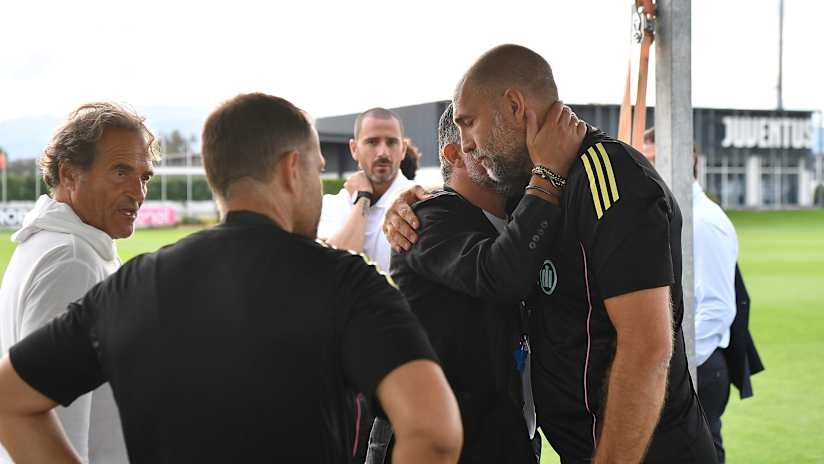 Buffon, Bonucci & Italy's Coach Gattuso at Juventus training