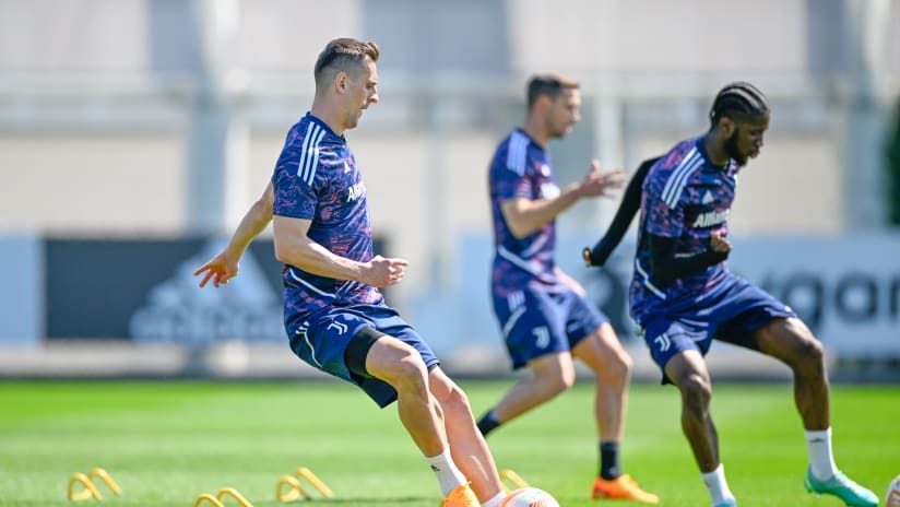 L'allenamento alla vigilia di Sporting CP - Juventus