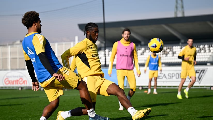 Vlahovic, Djaló & the team at work towards Juve-Empoli