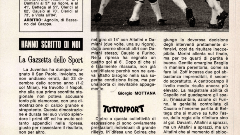 Journal Screen Sport 21 December 1973 Dronero Napoli Bally Juventus 