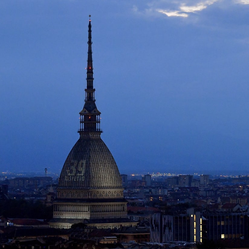 '+39 RESPECT' ILLUMINATES TURIN’S MOLE ANTONELLIANA ON DAY OF REMEMBRANCE FOR THE HEYSEL TRAGEDY