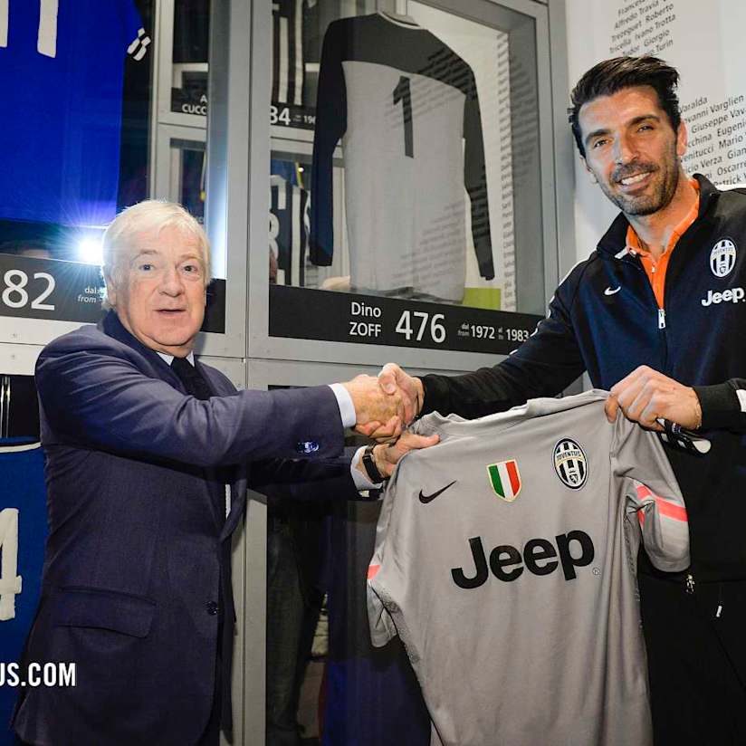 Buffon, la maglia delle 500 presenze al J-Museum