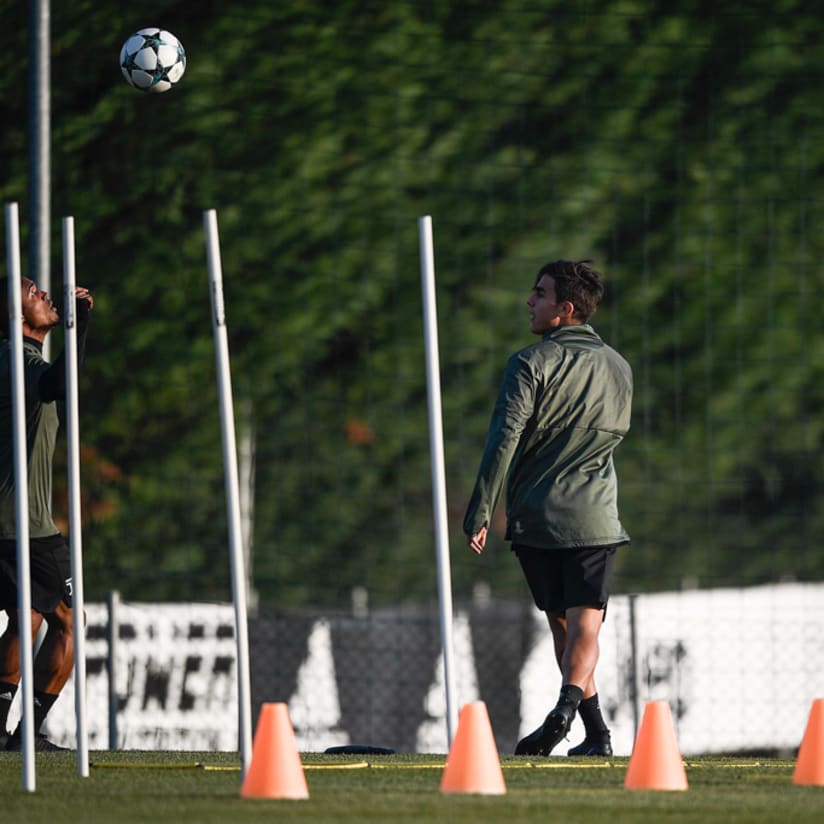 Juventus warm up for Barcelona in Vinovo