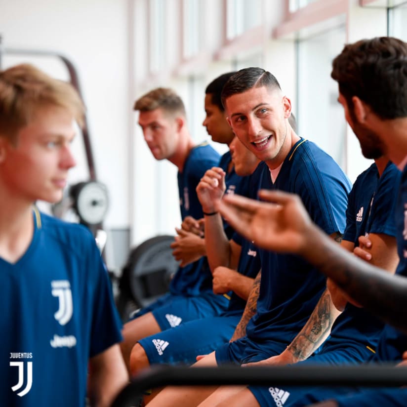 Bianconeri in palestra al Training Center