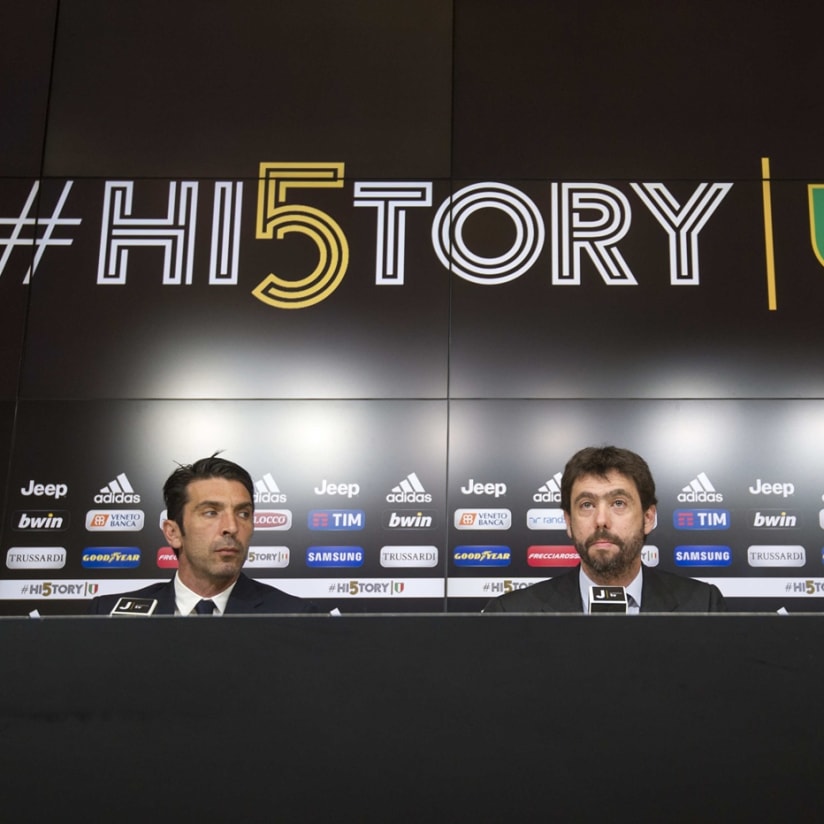 Agnelli, Barzagli and Buffon meet the media