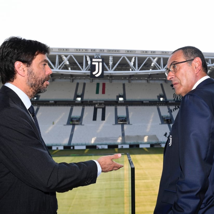 Sarri, la presentazione all'Allianz Stadium