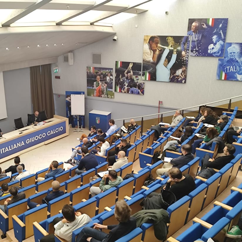 Giuntoli, Chiellini and Andreini present at Coverciano