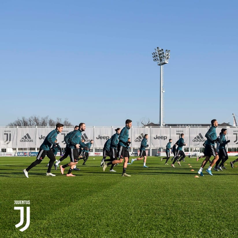 The first training session of 2020 at Continassa