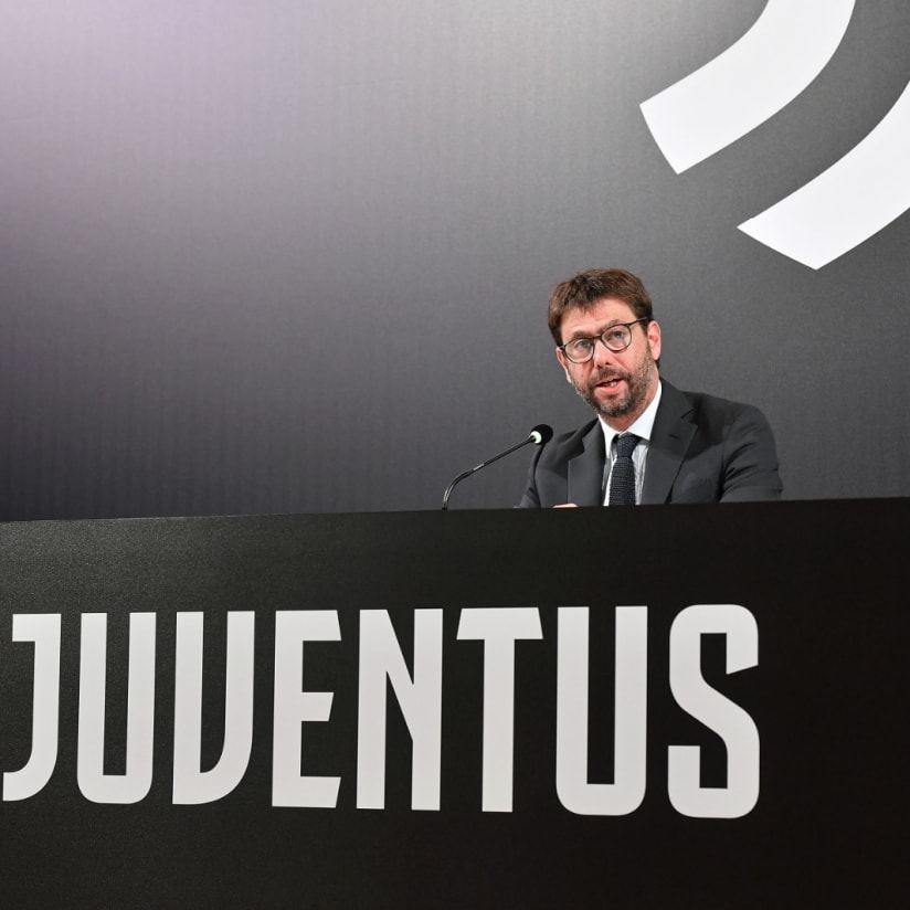 Agnelli speaks to the media after shareholders' meeting