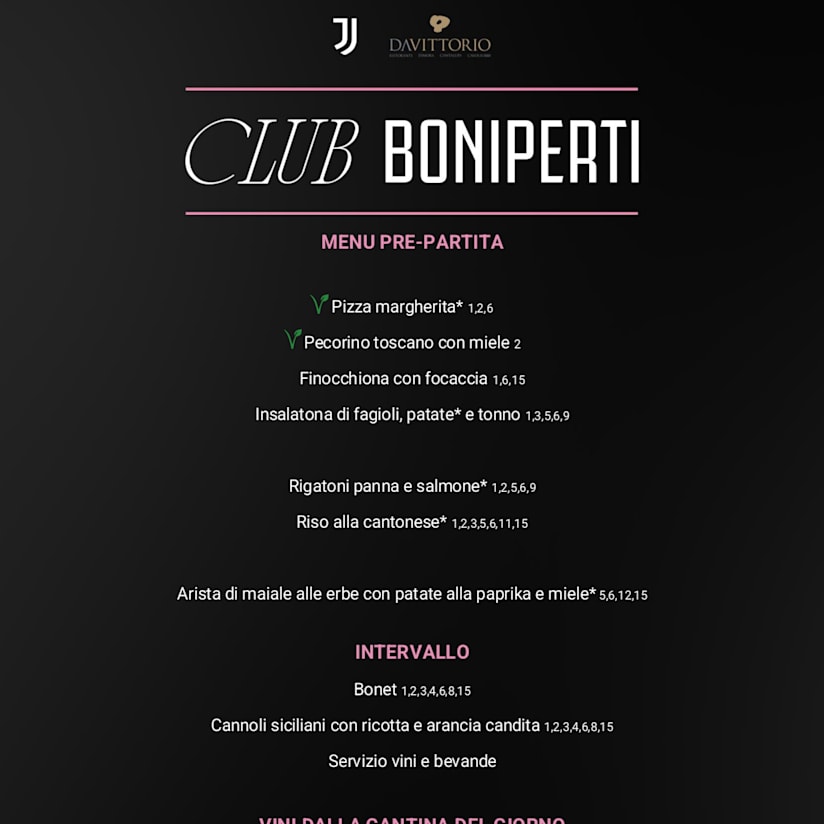 Menu_Club Boniperti J-Pisa
