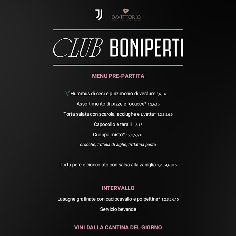 CLUB BONIPERTI Menu J-Napoli