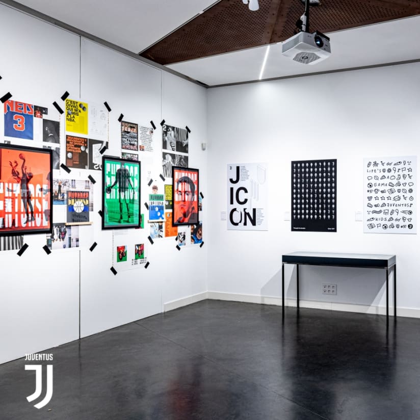Juventus’ logo, J Icon, is on display at “L'Art du Sport”