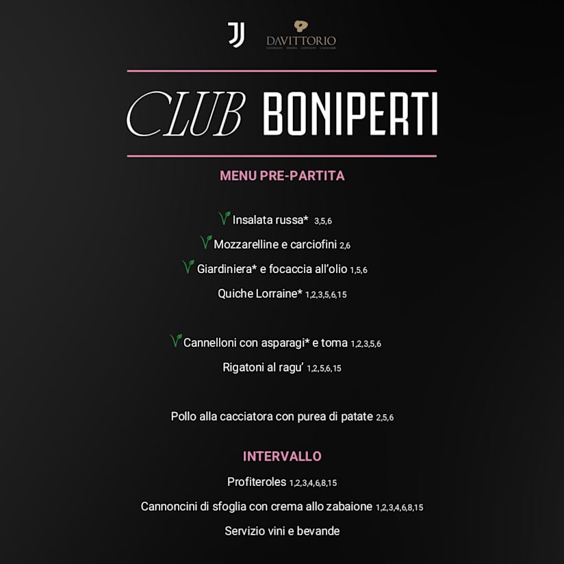 Menu_Club Boniperti J-Sassuolo