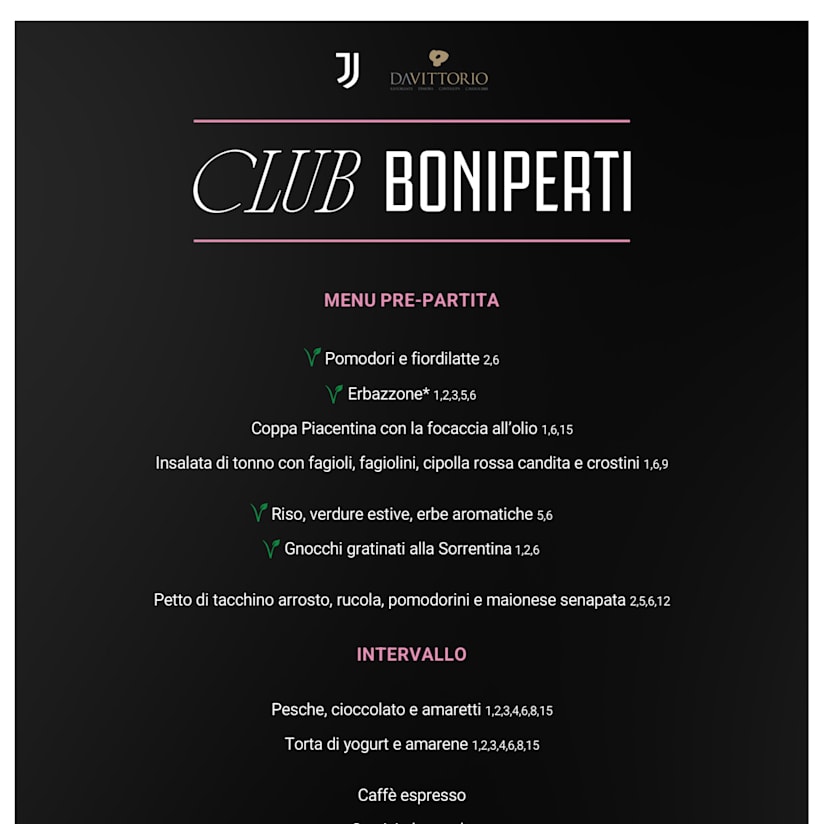CLUB BONIPERTI Menu J-Parma