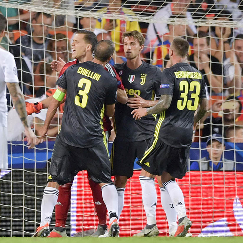 Juventus players react to win at Valencia