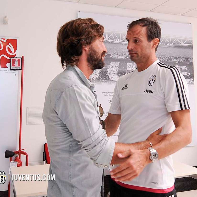 Pirlo’s surprise visit to Juventus Center