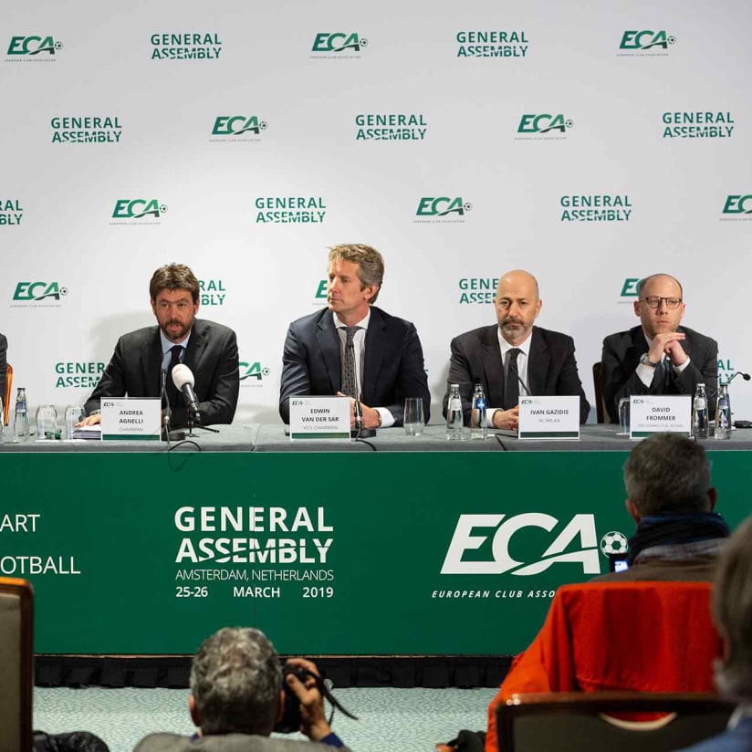 Andrea Agnelli speaks at ECA General Assembly