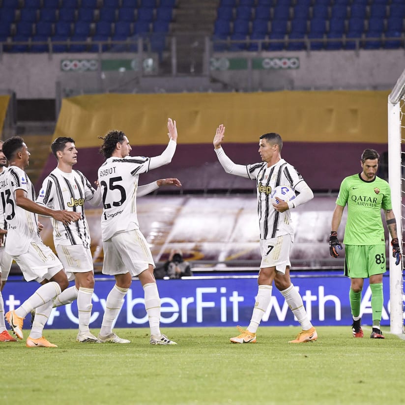 CR7 risponde alla Roma, 2-2 all'Olimpico 