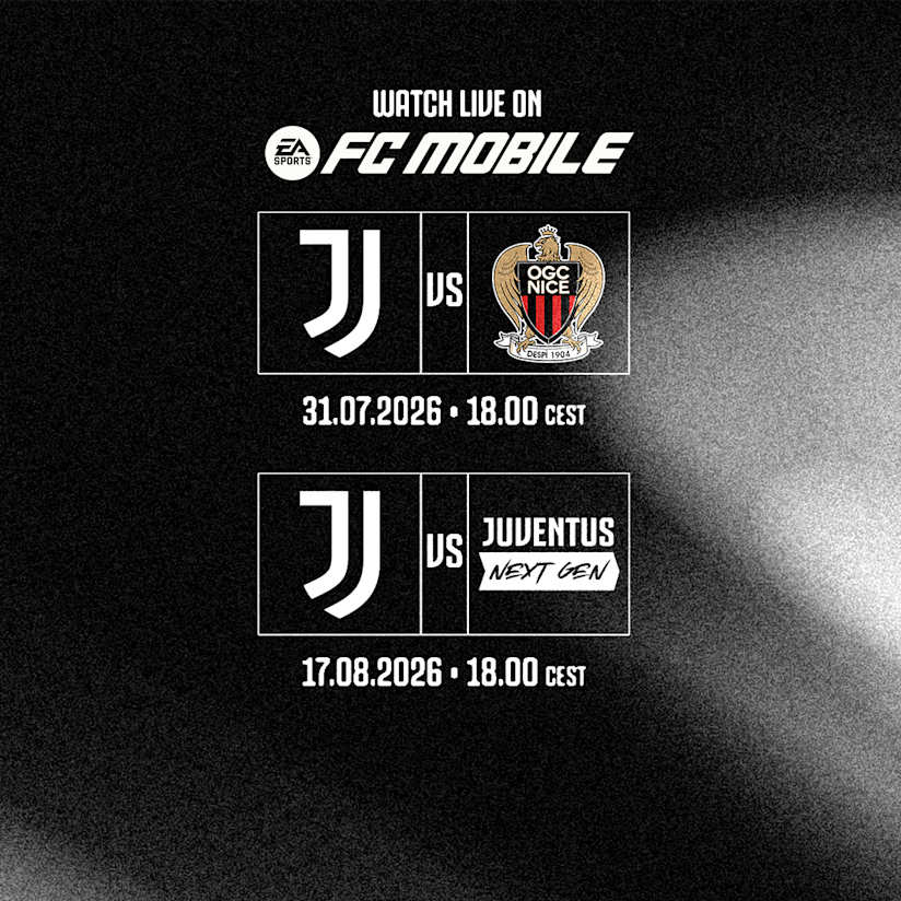 Per la prima volta in assoluto, EA SPORTS trasmetterà due amichevoli della Juventus