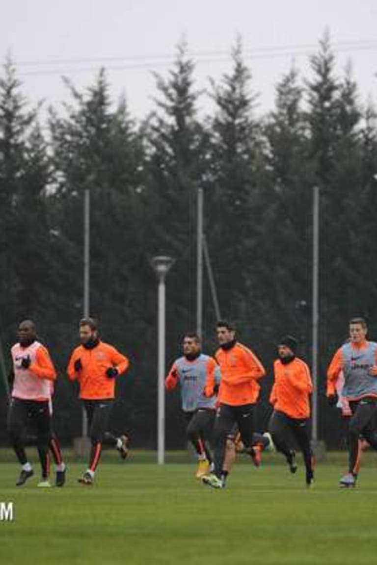 Kembali berlatih setelah tiba di Turin