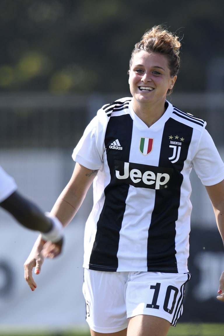 L'eesultanza di Cristiana Girelli al suo primo gol in bianconero