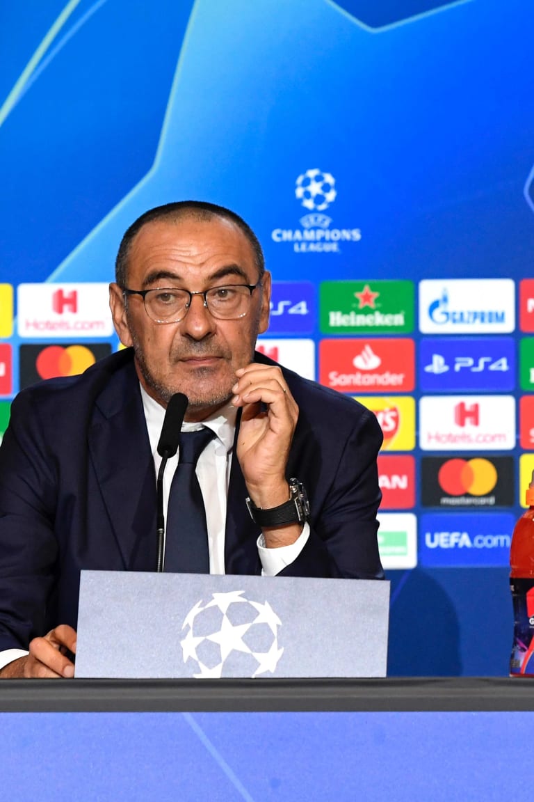 Sarri e Bonucci in conferenza