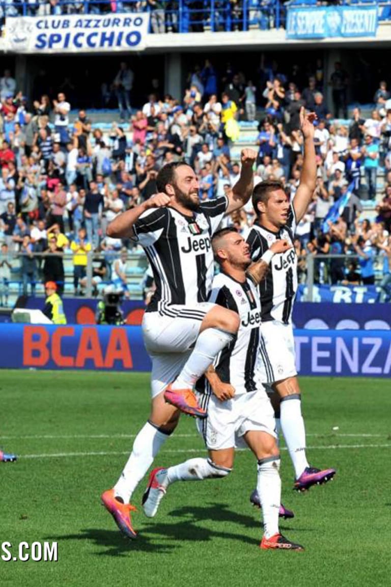 Empoli-Juve, nomi e numeri per uno splendido tris